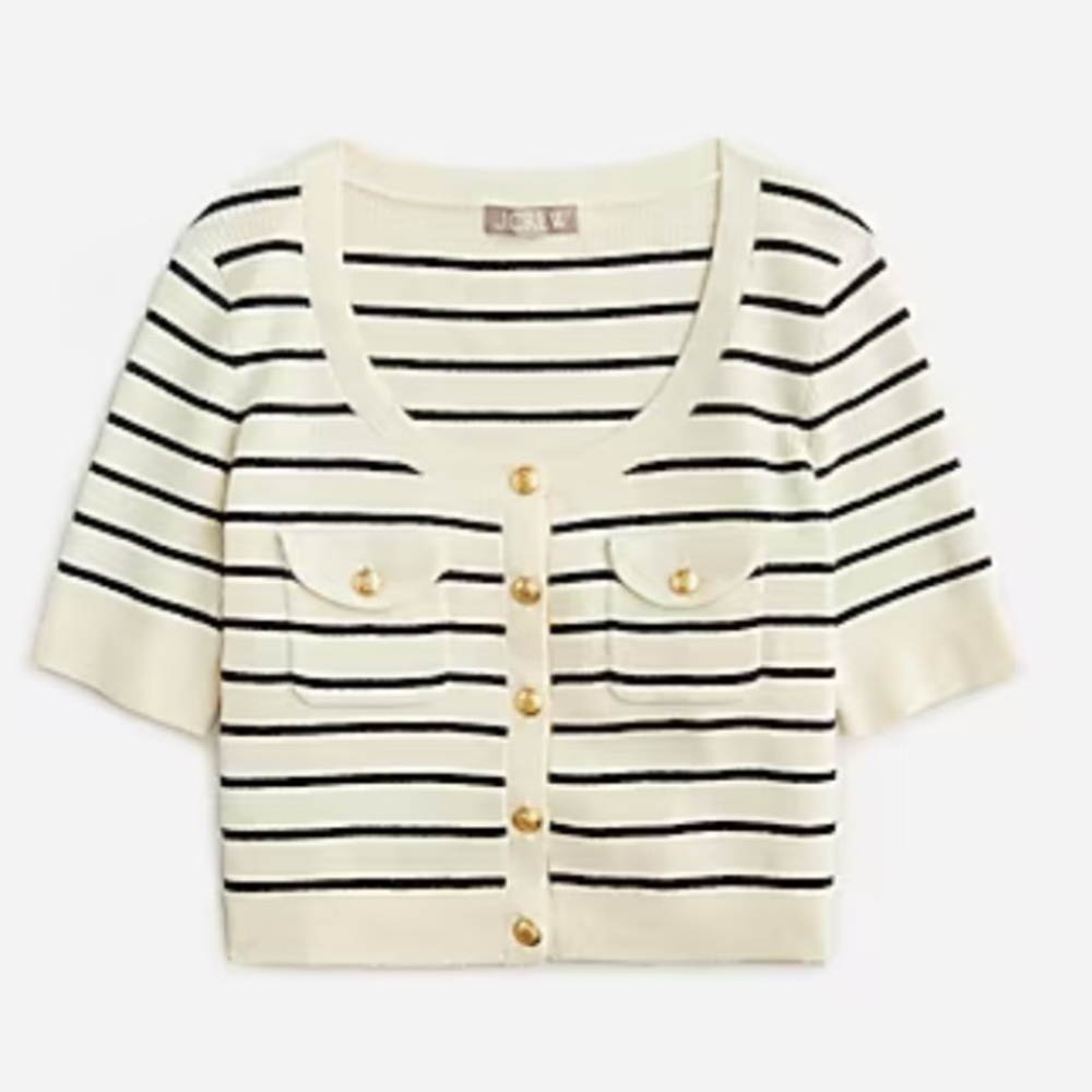 Used like new J.crew Button up sweater tee in stripe